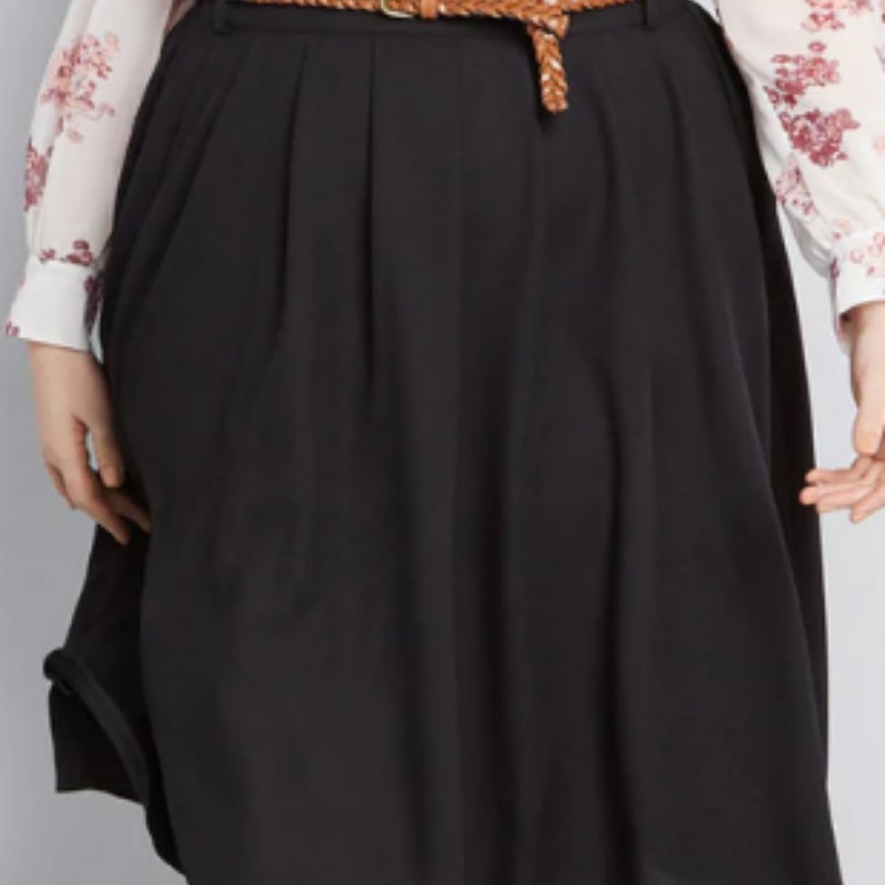 Black Tiger Lilies Modcloth Midi Skirt Plus 1X